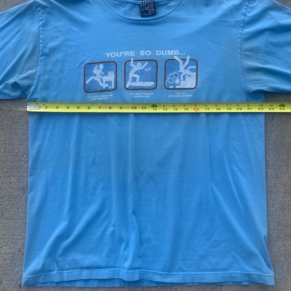 Vintage Top Heavy You're So Dumb Graphic T-Shirt Blue XL Funny Novelty Tee - Picture 5 of 10
